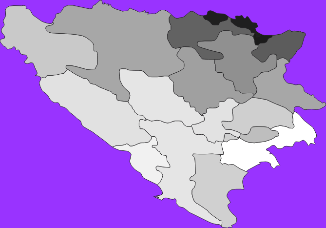 Bosnia and Herzegovina elevation map